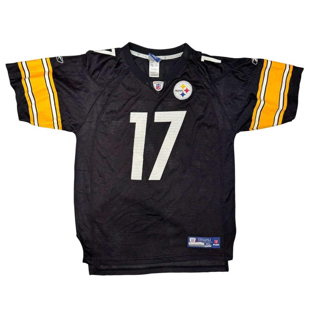 Reebok Pittsburgh Steelers Mike Wallace 17 Youth XL Jersey Black NFL Football‎